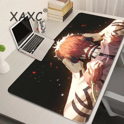 Japan Anime Desk Mat XL PC Akaza Gamer Cabinet Keyboard Rug Laptop Ghost D-demon Slayer Mouse Pad Black And White Manga Mousepad