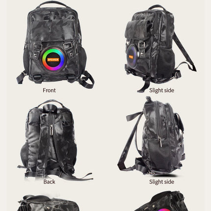 Wireless Bluetooth Speaker Backpack Laptop Bag Hifi Sound Quality Cycling Music School Bag Men's Backpack Cyberpunk Backpack