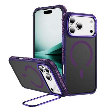 Fashion Skin-friendly Frosted Phone Case For IPhone 17 Shockproof Magnetic Charge Lens Bracket Protective Cover