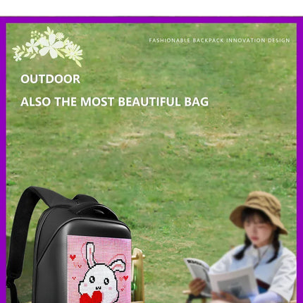 Motorcycle Bags Smart Led Pixel APP Display Screen Intelligent Advertising Business bag Waterproof Moto Riding Creative Backpack