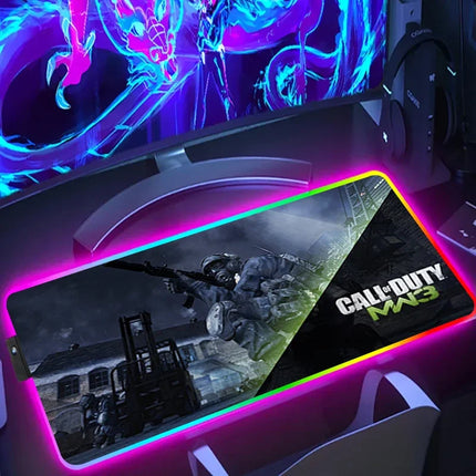 RGB Desk Mat LED Game Rubber Mousepad Calls Of Duty Mouse Pad Large Gaming Mouse Mat With Backlit Gamer Non-Slip Computer Carpet