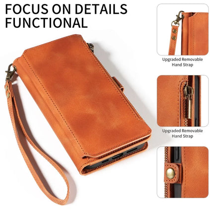 Multi-pocket Leather Wallet Case For iPhone 17 16 15 14 13 12 11 Pro MAX Wallet Card Holder For iPhone 15 Plus Book Case