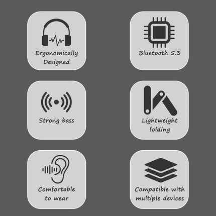 LDON L839 Bluetooth 5.3 Earphones Headphones Foldable Gaming Headset Sport Headphone with Mic Music Earbuds