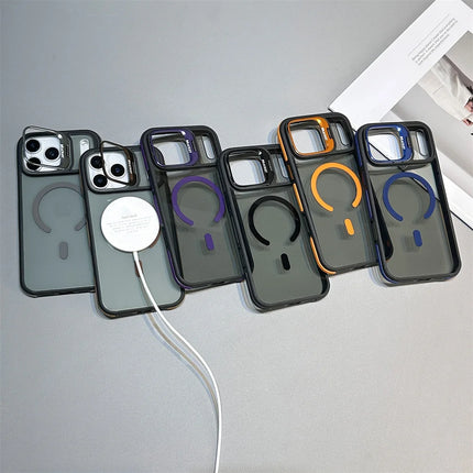 Luxury Transparent Magnetic Kickstand Stand Case For iPhone 17 Air 16 15 14 Plus 13 12 11 17 Pro Max Magsafe Must Haves Cover