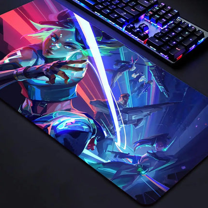 Valorant Neon Mouse Pad Gaming XL New HD Mousepad XXL MousePads Natural Rubber Anti Slip Office Computer Mouse Mat Table Mat
