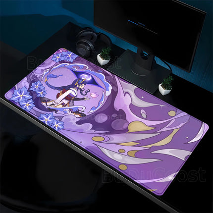 Game Yumemizuki Mizuki Furina Mavuika Raiden Mousepad XXL Large Genshin Impact Mouse Pad Non-slip Keyboard office Anime Desk Mat