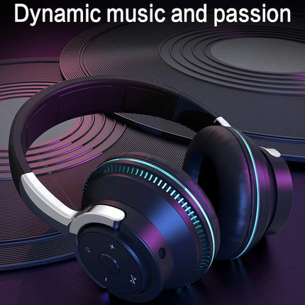 Super Bass Gaming Headsets RGB Lights Effect Wireless Bluetooth Headphones HIFI Sound Noise Reduction Gamer Earphones in HD Mic