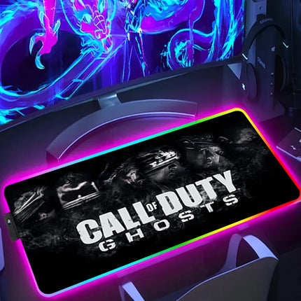RGB Desk Mat LED Game Rubber Mousepad Calls Of Duty Mouse Pad Large Gaming Mouse Mat With Backlit Gamer Non-Slip Computer Carpet