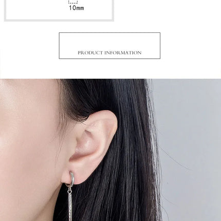 Elegant Popular Three Stars Hoop Earrings For Women 925 Sterling Silver Party Jewelry Beautiful Long Tassel EarringElegant