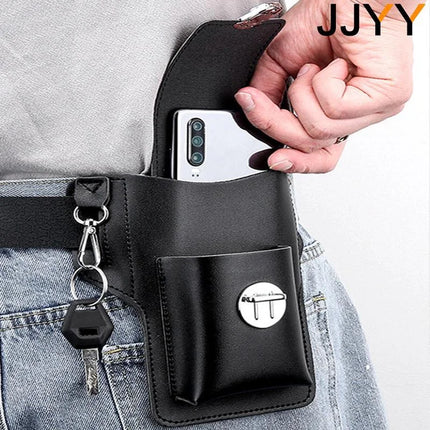 Stonego 1PC Multifunctional Men's Leather Mobile Phone Bag Belt Clip Mobile Phone Case Travel Hiking Mobile Phone Case Belt Bag