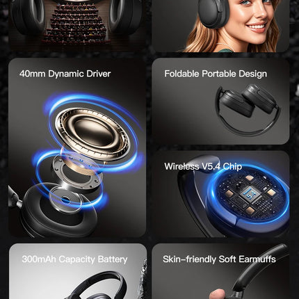 EOENKK Chioce Original SY-T8 Wireless Headphones Bluetooth 5.4 20h Long Battery Life Noise Reduction Gaming Headset With Mic