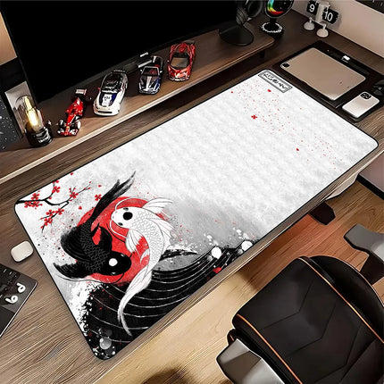 Japanese Great Wave Off/Chinese Style Dragon Mouse Pad for Gamer Setup Gaming Mousepad Rubber Keyboard Pads Pc Desk Mat 50x100cm