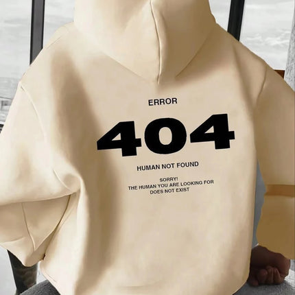 Harajuku Men's Hoodie Hip Hop Pullover Hooded 404 Graphic Casual Sweatshirts Men Women Oversize Cotton Hoodies Mens Clothing.