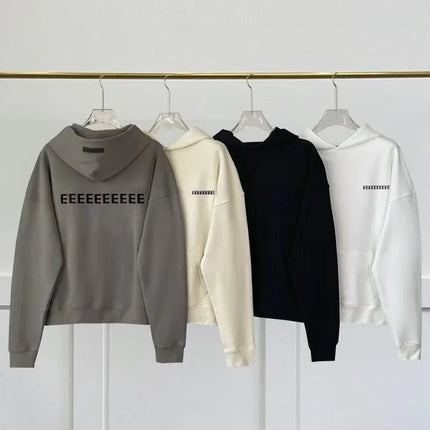 Season 7 Double Line Front and Back Double Row Flocking Letter Hoodies Classic High Street Men's Hoodie Loose Casual Couple Coat