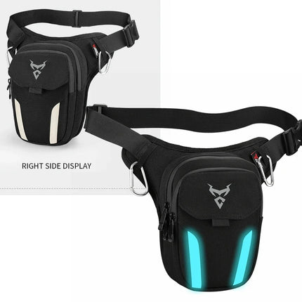 LED Light Drop Leg Bag Motorcycle Waterproof Waist Bag Hip Bum Fanny Pack For Outdoor Riding Cycling Hiking Fishing Climbing
