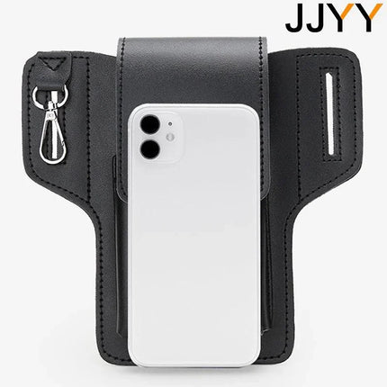 Stonego 1PC Multifunctional Men's Leather Mobile Phone Bag Belt Clip Mobile Phone Case Travel Hiking Mobile Phone Case Belt Bag