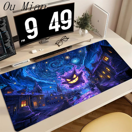 Purple Japan Anime Mouse Pad PC Cool P-pokemon Gamer Cabinet Keyboard Rug XXL G-gengar Extended Desk Mat Laptop Kawaii Mousepad