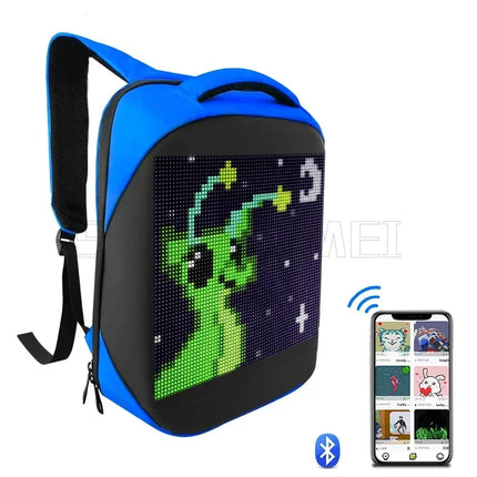 Motorcycle Bags Smart Led Pixel APP Display Screen Intelligent Advertising Business bag Waterproof Moto Riding Creative Backpack