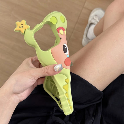 Cute 3D Dinosaur Twinkle Star Boy Phone Case For iPhone 17 Kawaii Shockproof Soft Silicone Cover