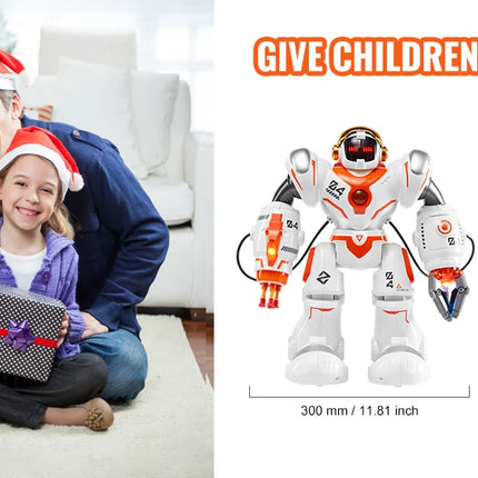 SucceBuy RC Robot Toys for Kids Battle Mode Programmable Remote Control Smart Robot with Bullets Interactive Dancing Robot