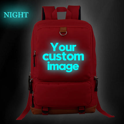 Customize Your Logo Name Image Backpack School Bags for Teenagers Girls Boys Harajuku Custom Diy Luminous Backpacks Rucksack