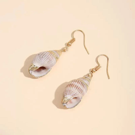Simple Design Sense Natural Ring Spiral Earrings French Retro Baroque Exaggerated Women's Accessories