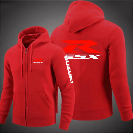 2025 Autumn/Winter Sweatshirt Jacket Office Commuter Men's Hoodie Gsxr Superbike Motorcycle Warm Jacket Zipper Hoodie