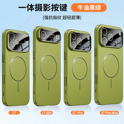 New Large Window Magsafe Phone Case for IPhone 17 Magnetic Wireless Charging Skin Feel PC Protection Phone Cover