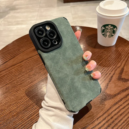 Fashion Matte Leather Silicone Case For iPhone 17 Lens Protection Shockproof Cover