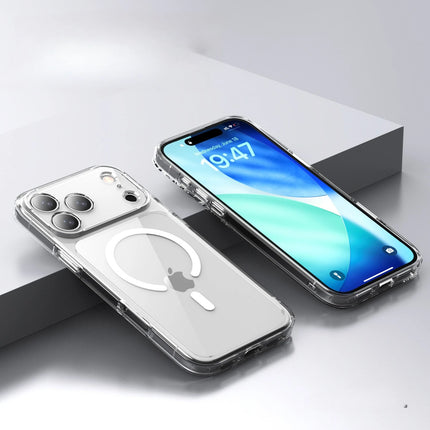 Transparent Magsafe Magnetic Phone Case for IPhone 17 Air 17 Pro Max Wireless Charging Shockproof Protective Hard Back Cover
