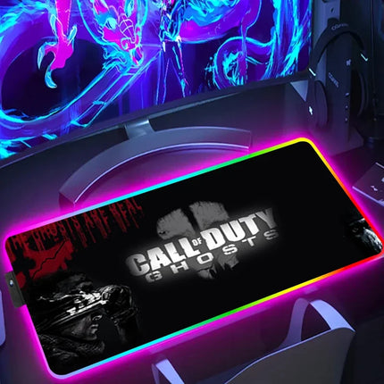 RGB Desk Mat LED Game Rubber Mousepad Calls Of Duty Mouse Pad Large Gaming Mouse Mat With Backlit Gamer Non-Slip Computer Carpet