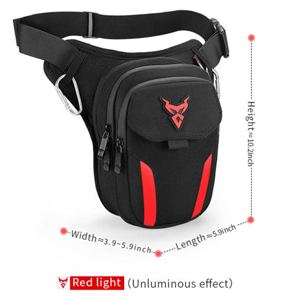 LED Red Light Motorcycle Leg Bag Thigh Belt Hip Bum Waterproof Ride Cycling Biker Waist Bag Fanny Pack Moto Travel Hiking Pocket