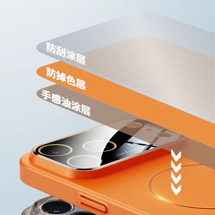 New Large Window Magsafe Phone Case for IPhone 17 Magnetic Wireless Charging Skin Feel PC Protection Phone Cover
