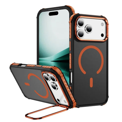 Fashion Skin-friendly Frosted Phone Case For IPhone 17 Shockproof Magnetic Charge Lens Bracket Protective Cover
