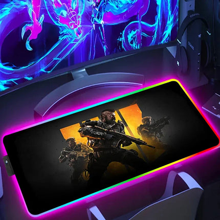RGB Desk Mat LED Game Rubber Mousepad Calls Of Duty Mouse Pad Large Gaming Mouse Mat With Backlit Gamer Non-Slip Computer Carpet