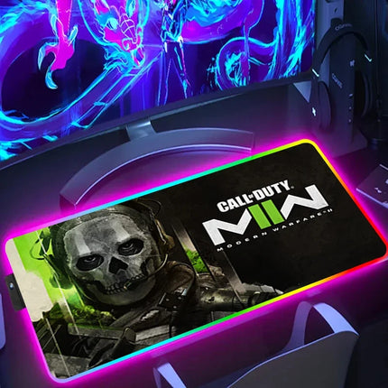 RGB Desk Mat LED Game Rubber Mousepad Calls Of Duty Mouse Pad Large Gaming Mouse Mat With Backlit Gamer Non-Slip Computer Carpet