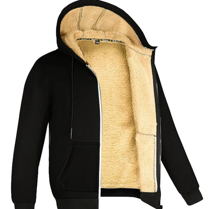 Winter Lambswool Coats Thicken Warm Jackets Long Sleeve Zipper Hoodies Casual Sports Fleece Black Coat Hooded Men Women Jacket