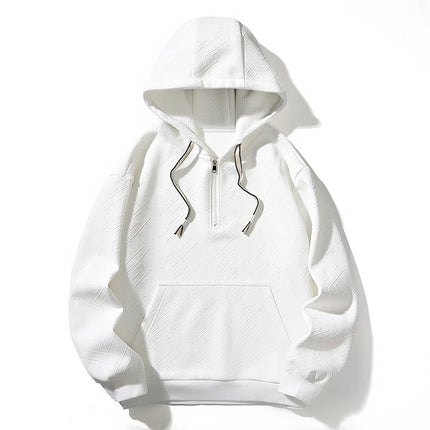 2025 New in Men's Hoodie Half Zip Long Sleeve Oversize Hooded Sweatshirt Male Spring Clothes Loose Fit Zip-up Golf Wear Big Size