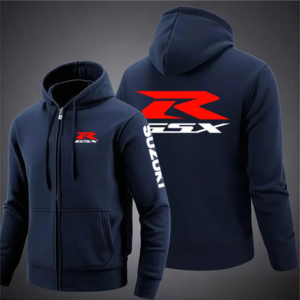 2025 Autumn/Winter Sweatshirt Jacket Office Commuter Men's Hoodie Gsxr Superbike Motorcycle Warm Jacket Zipper Hoodie