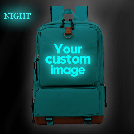 Customize Your Logo Name Image Backpack School Bags for Teenagers Girls Boys Harajuku Custom Diy Luminous Backpacks Rucksack