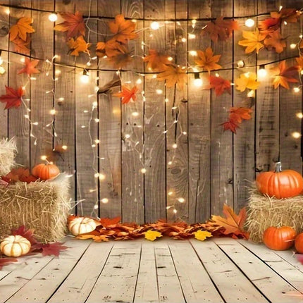 Fall Harvest Backdrop Autumn Barn Pumpkin Thanksgiving Maple Photography Background Festivals Party Baby Shower Decor Banner