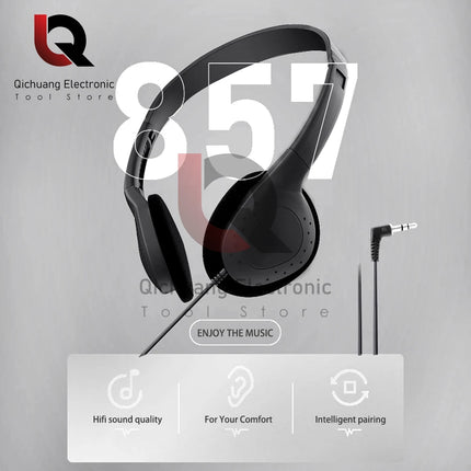 Comfortable Wearing Noise Reduction ABS Portable Headphone Wired Headset Earbud Stereo 3.5mm Clear HiFi Gaming Headphones
