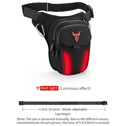 LED Red Light Motorcycle Leg Bag Thigh Belt Hip Bum Waterproof Ride Cycling Biker Waist Bag Fanny Pack Moto Travel Hiking Pocket