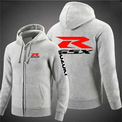 2025 Autumn/Winter Sweatshirt Jacket Office Commuter Men's Hoodie Gsxr Superbike Motorcycle Warm Jacket Zipper Hoodie