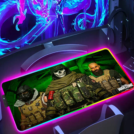 RGB Desk Mat LED Game Rubber Mousepad Calls Of Duty Mouse Pad Large Gaming Mouse Mat With Backlit Gamer Non-Slip Computer Carpet