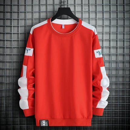 Men Sweatshirt Hoodies Harajuku Hip Hop Streetwear Casual Men's Pullover Hoodie Spring Autumn Patchwork Sweatshirts Mend