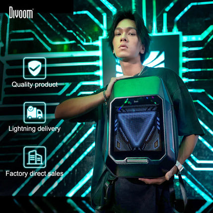 Divoom Cyberbag 64x64 Pixel LED Display 15-Inch Laptop Shoulder Bag Backpack Camera Portable Men Waterproof Backpack 2024 New