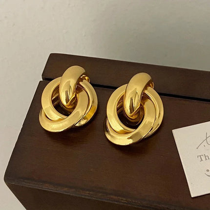Round Stud Earrings for Women Trendy Fine Jewelry Minimalist Exaggerated  Accessories