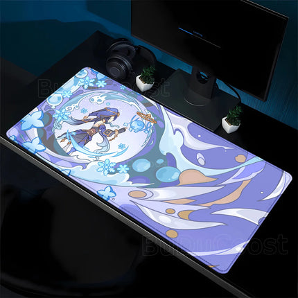 Game Yumemizuki Mizuki Furina Mavuika Raiden Mousepad XXL Large Genshin Impact Mouse Pad Non-slip Keyboard office Anime Desk Mat