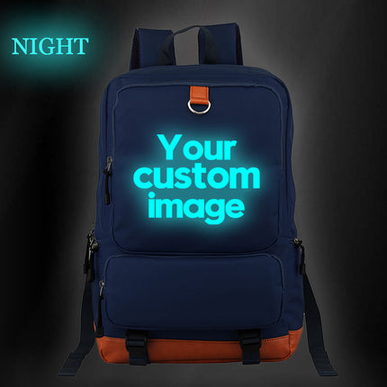Customize Your Logo Name Image Backpack School Bags for Teenagers Girls Boys Harajuku Custom Diy Luminous Backpacks Rucksack